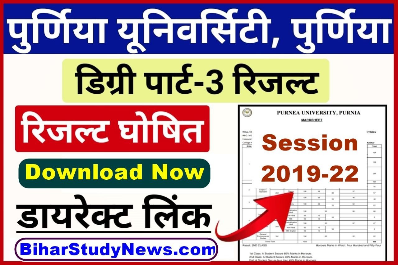 Purnea University Part 3 Result 2023